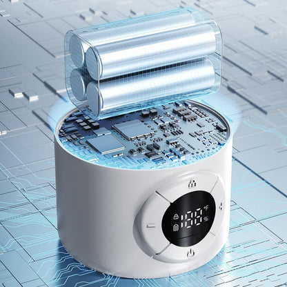 Internal view of Bear Portable Bottle Warmer for Travel highlighting high-capacity batteries and circuit board.