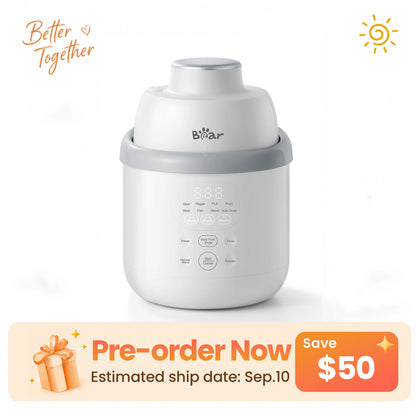 Bear NutriEase Stainless Steel Baby Food Maker shown.