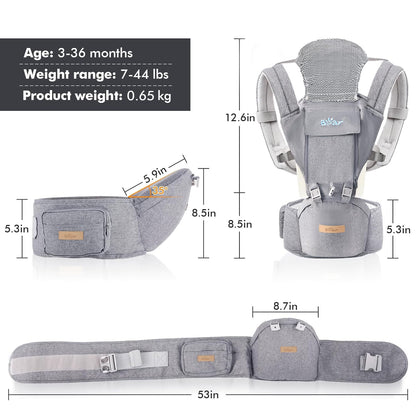 Bear 6-in-1 Ergonomic Baby Carrier with Hip Seat