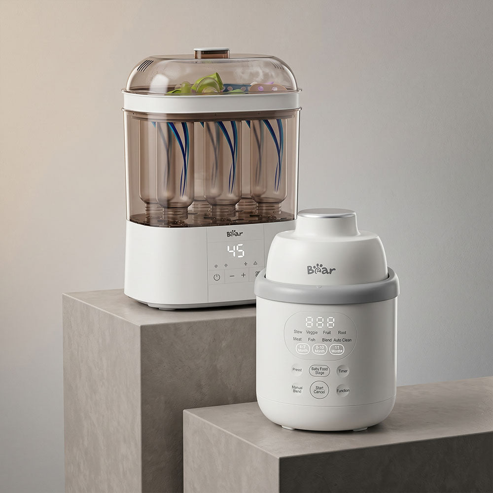 Bear NutriEase Stainless Steel and Bear 2 Layers Bottle Sterilizer and Dryer Bundle