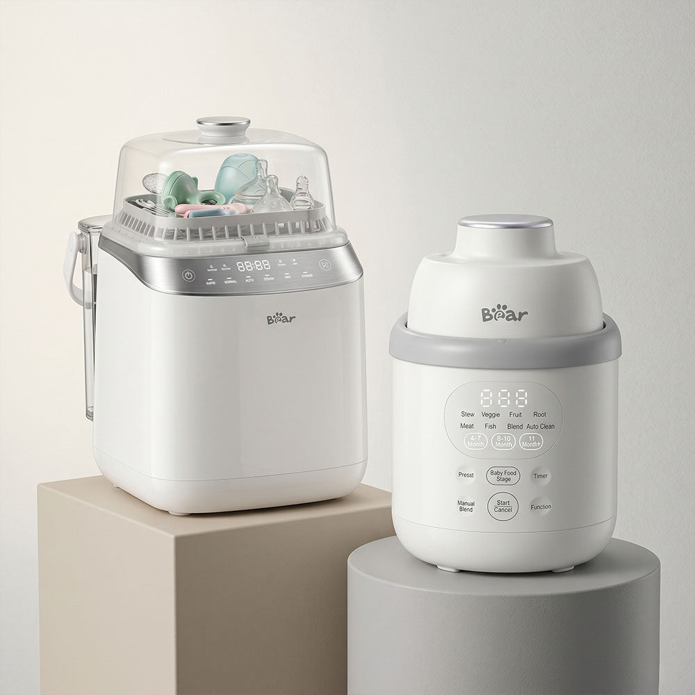 Bear Bottle Washer Pro and Bear NutriEase Stainless Steel Baby Food Maker Bundle