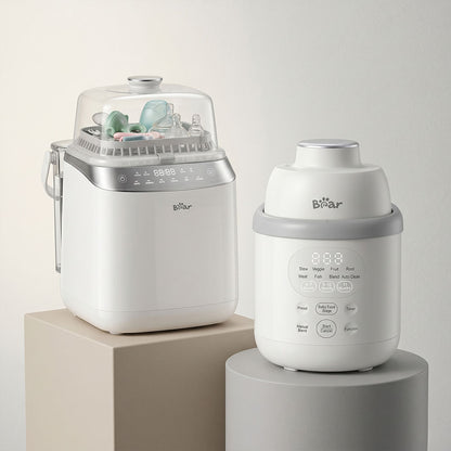 Bear Bottle Washer Pro and Bear NutriEase Stainless Steel Baby Food Maker Bundle