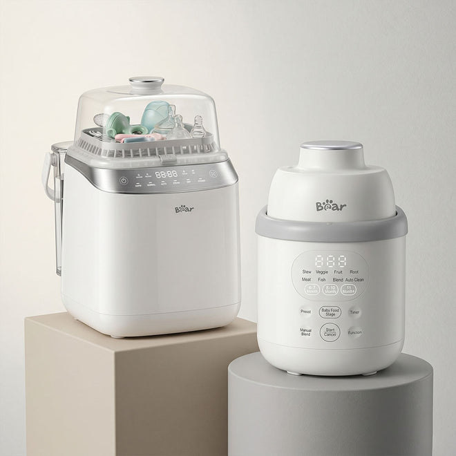 Bear Bottle Washer Pro and Bear NutriEase Stainless Steel Baby Food Maker Bundle