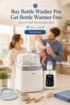 Bear Bottle Washer Pro and Bear Baby Bottle Warmer Father’s Day gift banner with baby bottles and a happy family background.