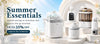 Bearforbaby Summer Essentials collection promotion with the Bottle Washer Pro, Baby Bottle Warmer, NutriEase baby food maker, Portable Bottle Warmer for Travel, and 2 Layers Bottle Sterilizer and Dryer, up to 35% off.
