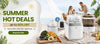 BEARFORBABY Summer Hot Deals banner offering up to 40% off, featuring the Bear Bottle Washer Pro, Bear Baby Bottle Warmer, Bear NutriEase Stainless Steel All Stage Baby Food Maker, Bear Portable Bottle Warmer for Travel, and Bear 2 Layers Bottle Sterilizer and Dryer with a free gift offer.