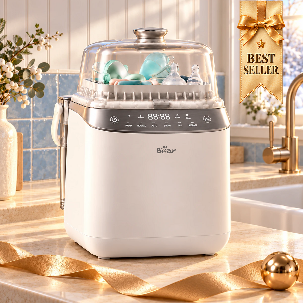 Bear Bottle Washer Pro, Baby Bottle Washer and Sterilizer and Dryer